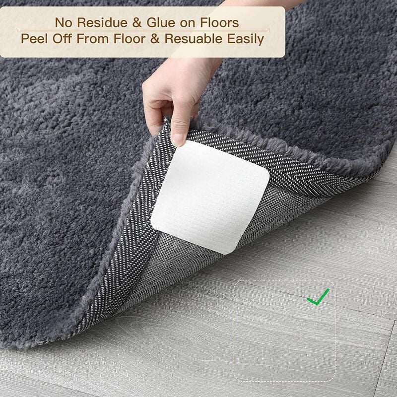 4pcs Square Rug Pad Grippers, Rug Tapes, Double Sided Non Slip Reusable Rug  Stopper, Washable Reusable Anti-Curl Rug Pads for Hardwood Floors, Tile  Floors, Carpets, Floor Mats