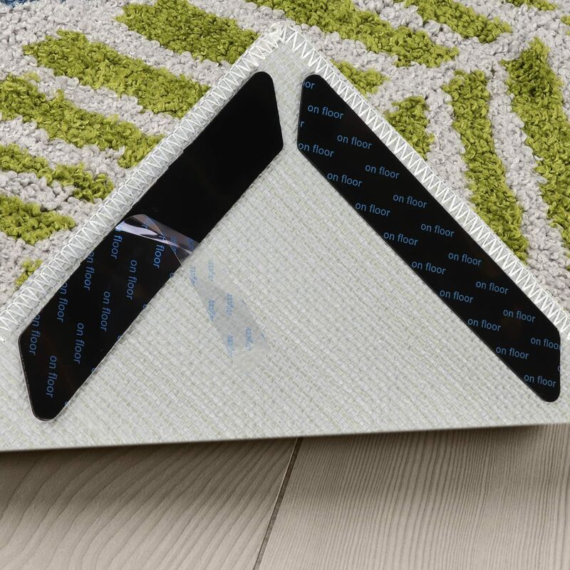 8pc Double Anti Slip Carpet Grippers living room Area Rug Tape for Outdoor Rugs  Hardwood Floor