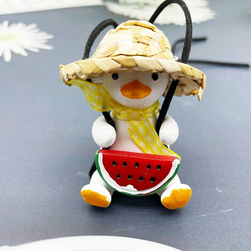 Car Mirror Hanging Accessories Swinging Duck Car Ornament Straw Hat Cute  Duck Car Pendant Rearview Mirror Auto Interior Aesthetic Car Decor Swing Car  Hanging Ornament 