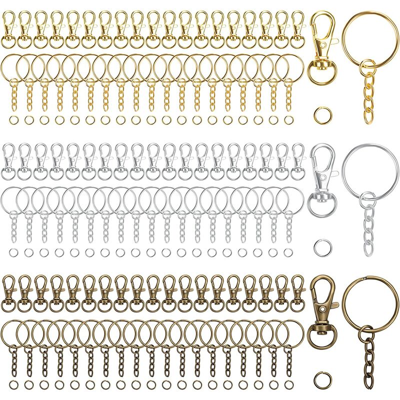 40PCS Premium Swivel Lanyard Snap Hook with Key Rings, Metal Hooks