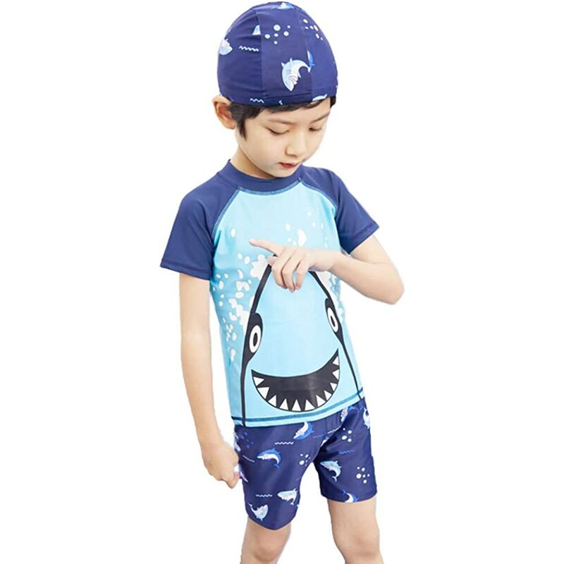Boys Two Piece Rash Guard Swimsuits for Kids Cartoon Sun Protection  Swimwear Bathing Suit��M
