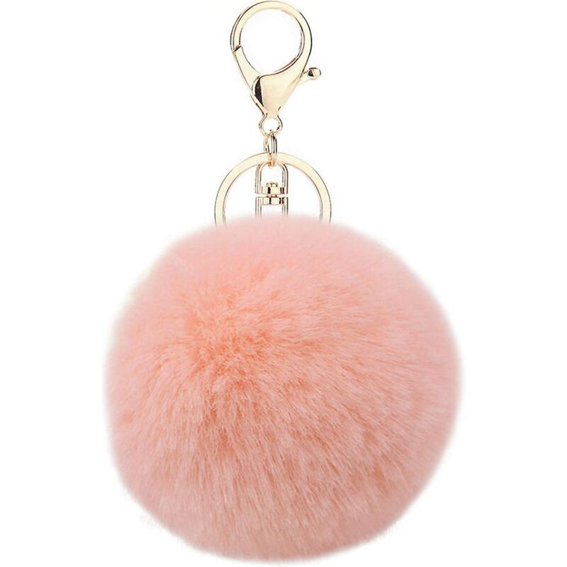 Snowflake Pom Pom Keychain Artificial Fur Ball Keychain Fluffy Accessories  Car Bag Charm(Mint Green) 