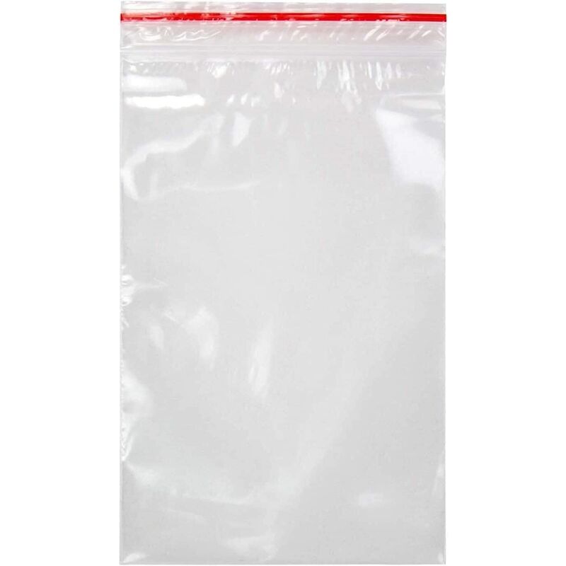 Airtight transparent plastic bags with self-closing, 70x100mm