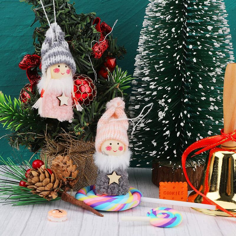 2pairs Children's Acrylic Santa Claus & Snowman Shaped Pendant