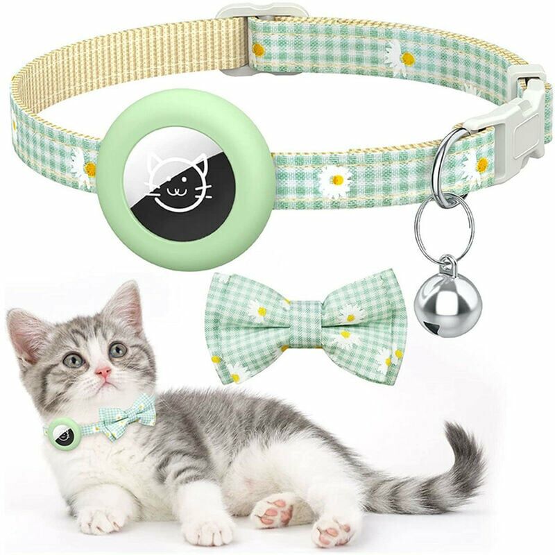 Girl Dog Collars for Puppies Small Medium Large Dogs, Cute Green Dog Collar  for Female Dogs with Adjustable Flower and Bow tie with Dog Tag & Strong  Metal Buckle, Fit Necks(M) 