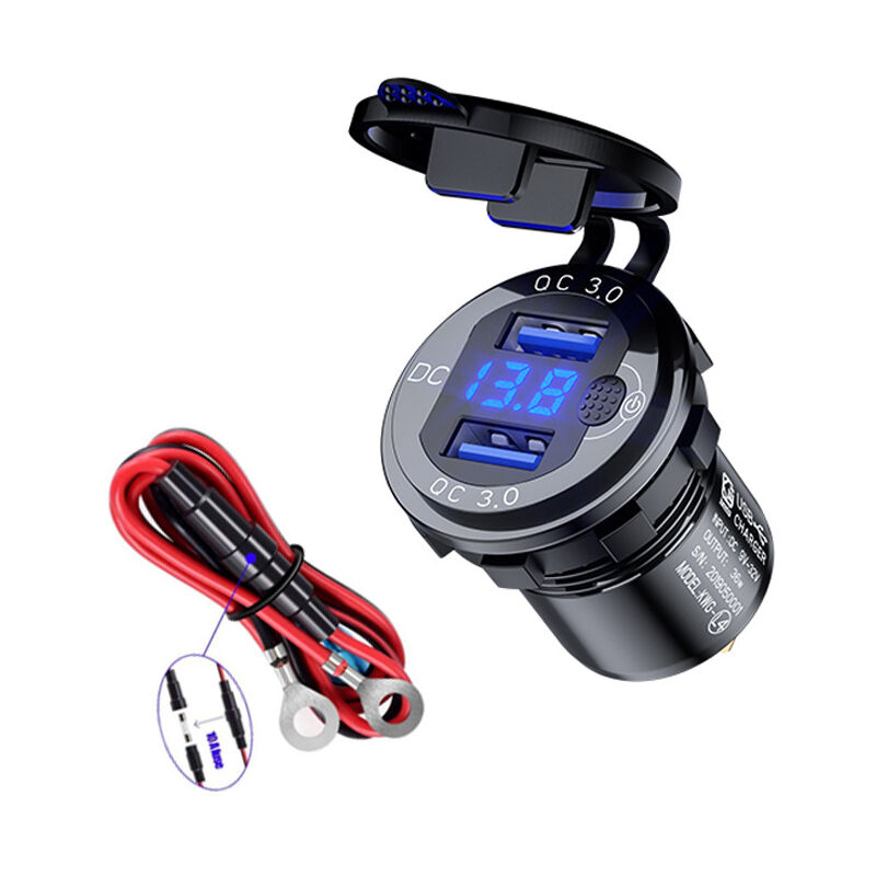 36W Quick Charge QC 3.0 Dual Port USB Car Charger Adapter with LED