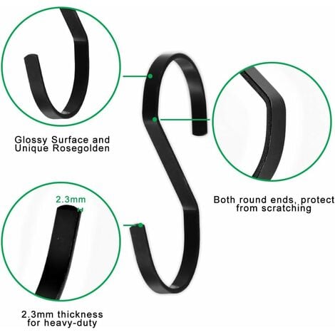 10 Pieces Great Flat Hooks In Black S, Hooks In The Shape Of Spatial  Aluminum To