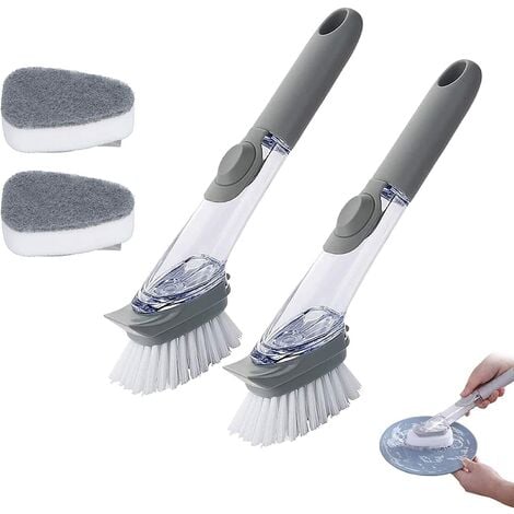 1pc Heavy Duty Dishwashing Brush, Cast Iron Scrubber, Long Handle
