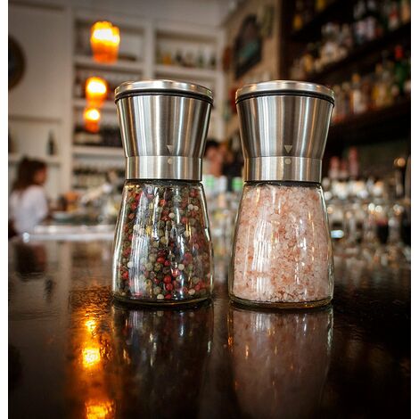 20.5cm Copper Coloured Salt & Pepper Mills Set Pots Grinders