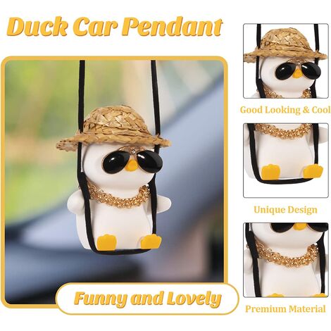 Cute Shake Duck Car Hanging Ornament Car Rear View Mirror Pendant, Rich  Penguin