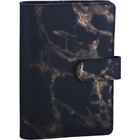 A6 Budget Binder with Marble Texture Pattern PU Leather Notebook