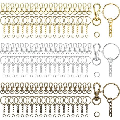 8 X Heavy Duty Key Ring Large Spring Clip Metal Snap Hook Lobster Clasp  Keychain
