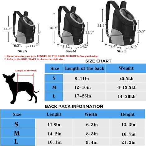 Medium sized dog outlet backpack