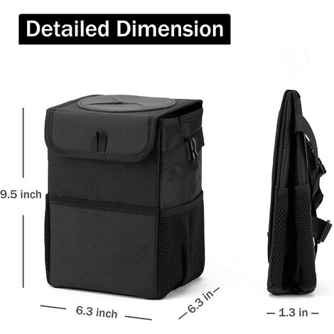 Multipurpose Mini Car Trash Can With Lid And Storage Pockets,Car Trash Bag  Hanging Accessories, With Led Lights, Foldable Storage Trash Bag, Car  Organize Interior Accessories