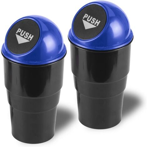 Mini Car Trash Can, Small Automatic Portable Trash Can with Lid, for Car  Home Office (blue)