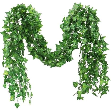 Artificial Fake Vines, 12/24/36 Strands Artificial Ivy Leaf Greenery Garland Wall Decor Hanging Plants Foliage for Home Kitchen Garden Office Wedding