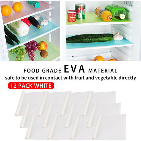 Refrigerator Mats, EVA 17.7 x 11.4 Washable Refrigerator Pads,Can Be Cut  for Table Drawer Placemats,6Pack 