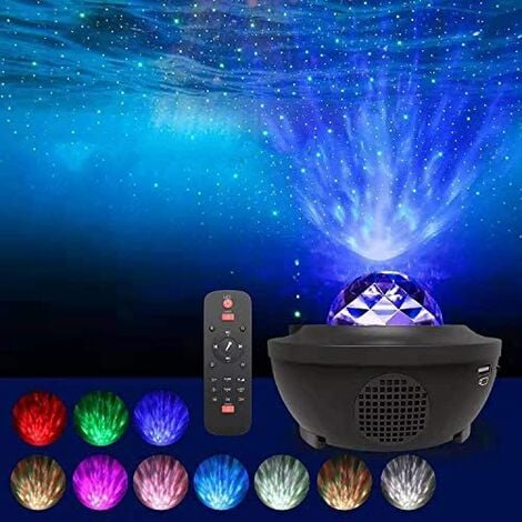 Starry Night Light Projector for Bedroom，Sky Galaxy Projector Ocean Wave  Projector Light Bluetooth Music Speaker, As Gifts for Birthday Party  Bedroom 
