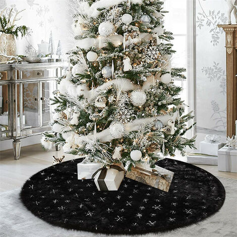 Christmas Black Tree Doormat Winter Cold Forest Snowflake Xmas