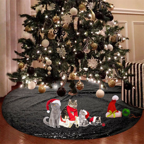 Black sequin cheap tree skirt