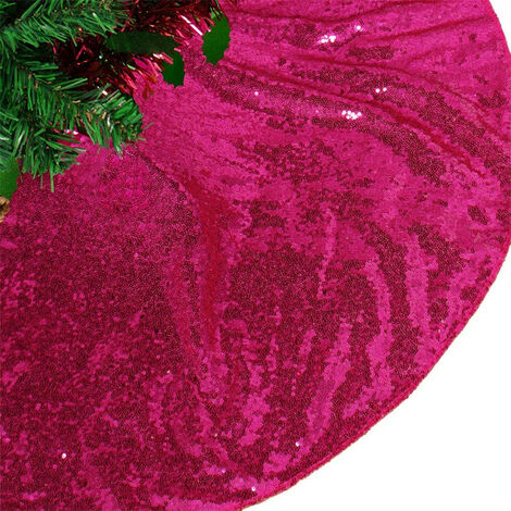 Christmas Tree Skirt 36 Inch/90cm Red Sequin Tree Skirt Round Sequined ...