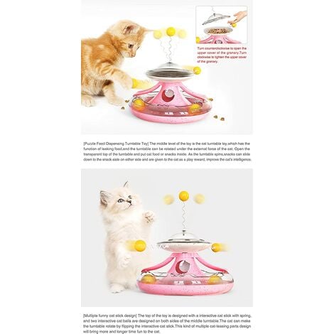 Cat toy with food hot sale inside