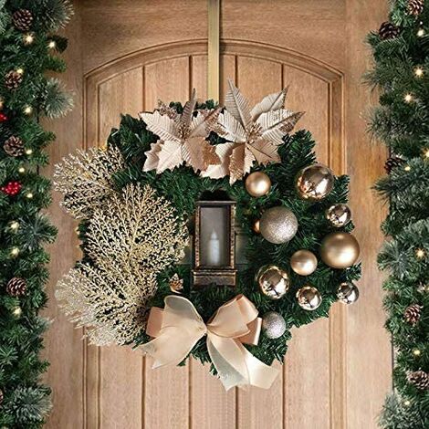 Hristmas Wreaths for Front Door,45cm Artificial Christmas Wreath