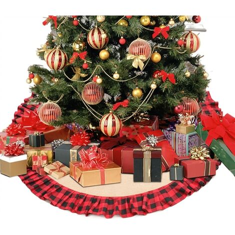 Grey plaid clearance tree skirt