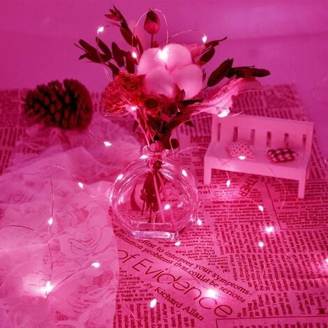 Pink led deals lights battery operated