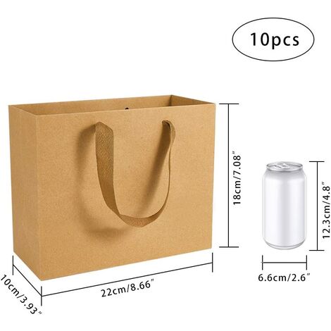 10/20pcs Brown Kraft Paper Bags with Handles Bulk Small Paper Gift