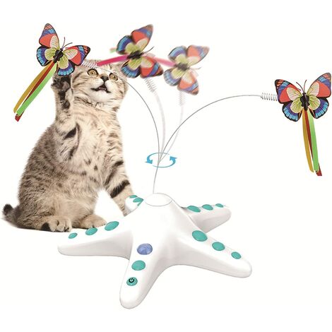 Rotating butterfly shop cat toy