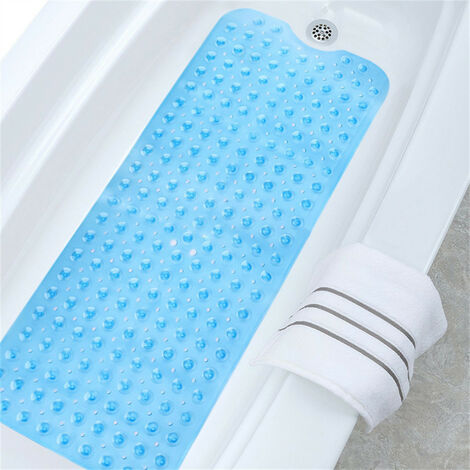 21 x 21 in Pebble Non-slip Bathtub Mat Shower Mat with Drain Holes Suction  Cups