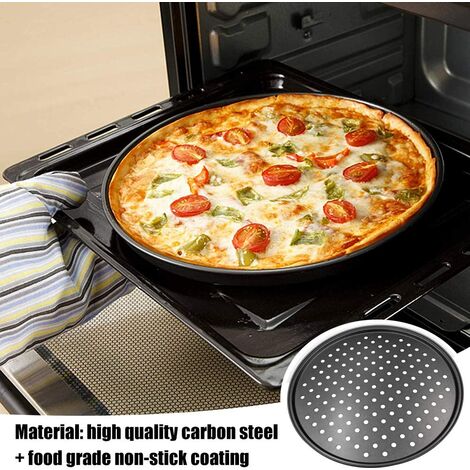 2 Pieces Round Pizza Pans, Pizza Tray, Non-Stick Coating Pizza Plates, Oven  Perforated Pizza Trays, 12.5 Inch Crispy Vegetable Tray