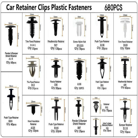 725 Pcs Plastic Rivet Clips, Plastic Rivet Fastener, Universal Car Clips  for Auto Panels Door Trims