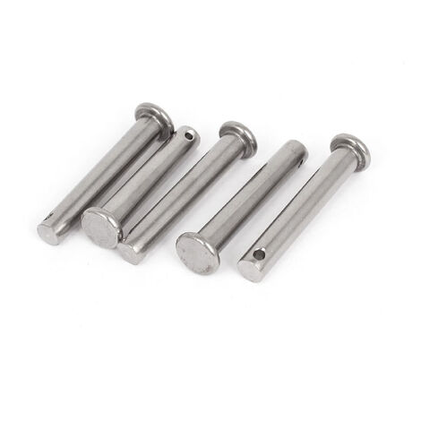 5 Pcs M8 x 50mm Flat Head Stainless Steel Round Clevis Pins (M8 x 50mm)