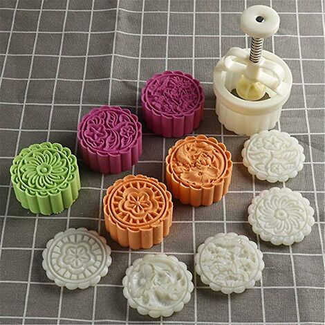 1pc Mooncake Press & 4pcs Stamp