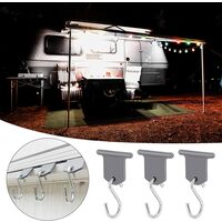 15Pcs RV Awning Accessory Hangers, Awning S Hook Hangers Party Light Hangers for Camping Tent Motorhome Caravan Campervan Indoor and Outdoor Christmas Decoration