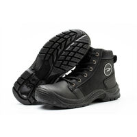 High Top Safety Shoes Work Boots Steel Toe Cap Water Proof No Slip Safety Trainer (Black :40)