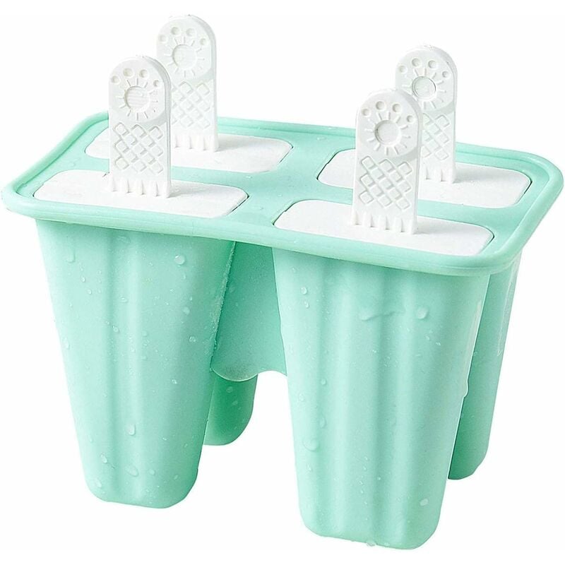 Juego de moldes para helados, 4 piezas Molde para paletas gratis Reutilizable Máquina para hacer helados de fácil liberación para niños adultos Moldes para helados DIY