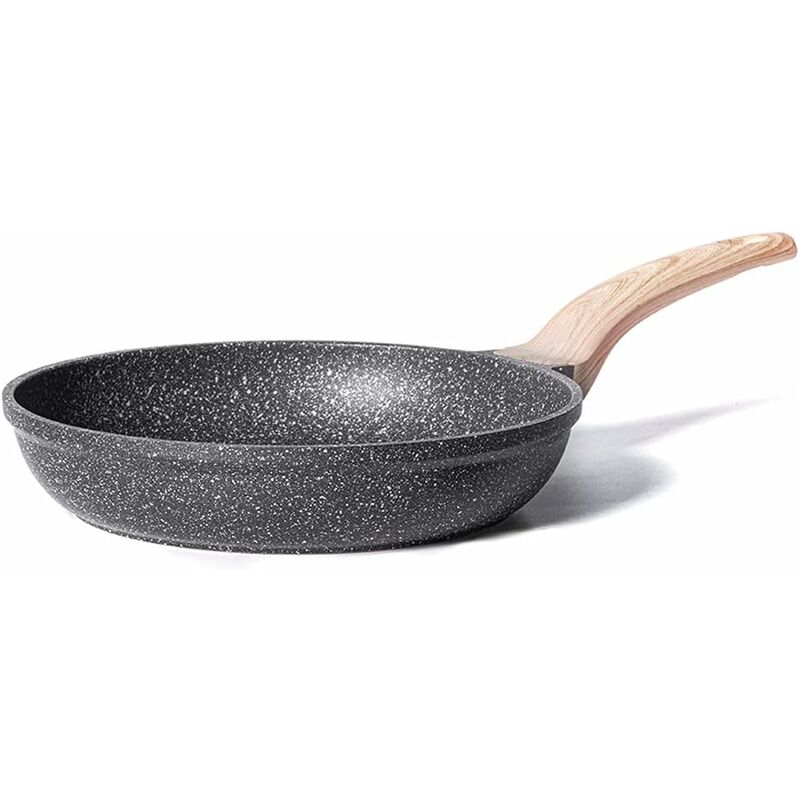 Sartén antiadherente de 8 pulgadas, sartén para huevos, sartén para tortillas, revestimiento de granito antiadherente para juego de utensilios de cocina, negro