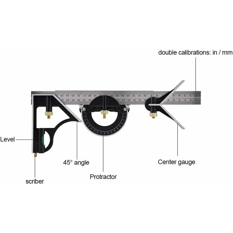 Medidor de Contorno Multifunción, Baldosas Laminadas, Regla de Medición de  Madera, Duplicador de Calibre de Contorno ABS