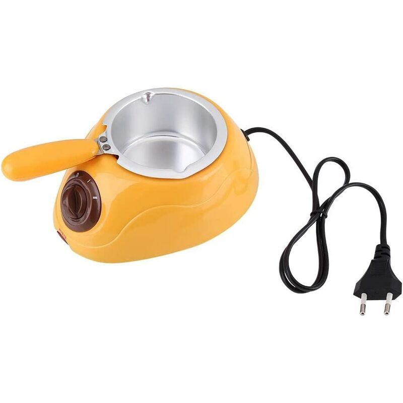 Máquina de fondue de fondue de caramelo de chocolate eléctrica Herramienta de cocina con juego de moldes de bricolaje para derretir chocolate (amarillo)