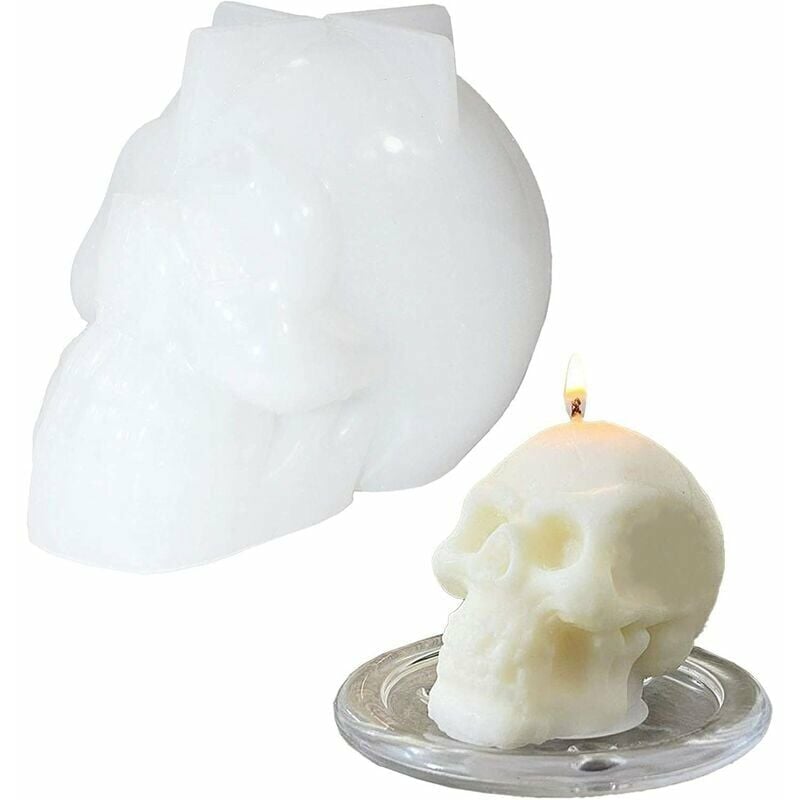 Molde de vela de calavera - Molde de silicona para vela perfumada de cera de resina