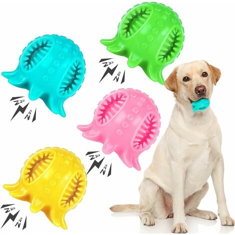 4 Juguetes Mordedor Dental Hueso Goma para Perros Medianos