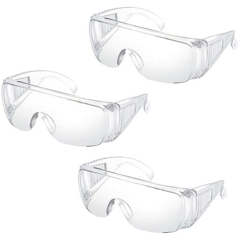 trabajo duro Simetría Grapa 3 pares de gafas de seguridad transparentes Gafas de seguridad industrial  de laboratorio Gafas antivaho antiarañazos