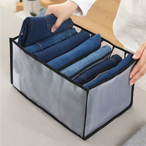 6-teiliger Kleiderschrank-Organizer, Jeans-Aufbewahrungsbox,  Kleiderschublade, Mesh-Trennbox, faltbare, waschbare Aufbewahrungsbox