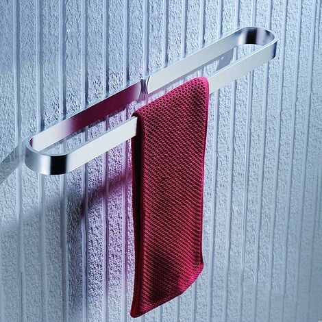 NORCKS Handtuchhalter ohne Bohren, Klebstoff, Handtuchhalter für  Badezimmer, Aluminium, selbstklebend, 40 cm, silberfarben