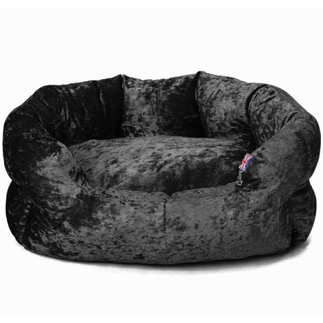 Crushed velvet hotsell dog bed large