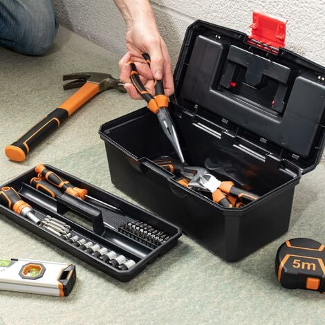13 Small Heavy Duty Plastic Toolbox Chest Storage Tool Box Case