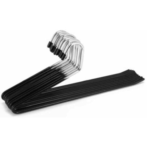 20pcs Cintres Métalliques Caoutchouté Noir Anti-dérapant pour Pantalons Foulard 